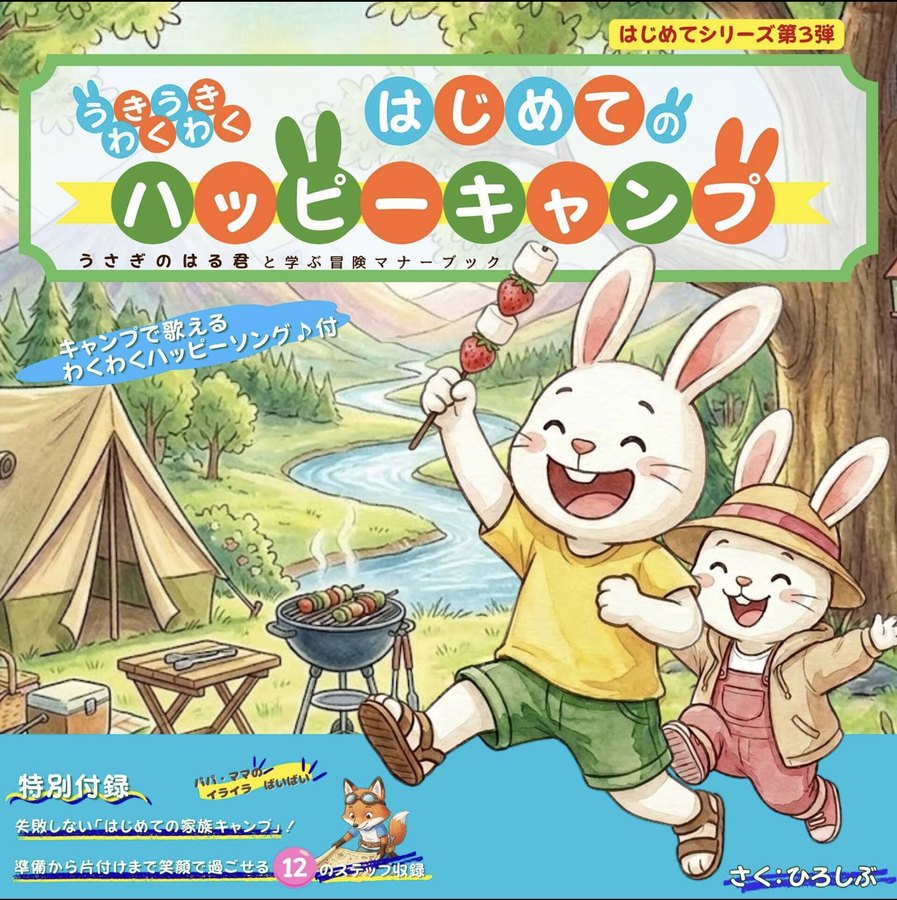 『うきうきわくわく はじめてのハッピーキャンプ』の表紙